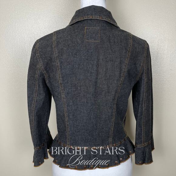 Rare Vintage Dark Denim Studded Jacket ASO Willow Rosenberg BtVS Y2K - Picture 6 of 11